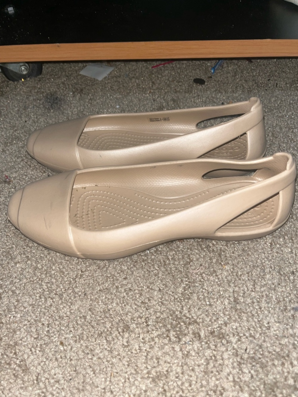 CROCS Women's Nude Slip-On Ballet Flats